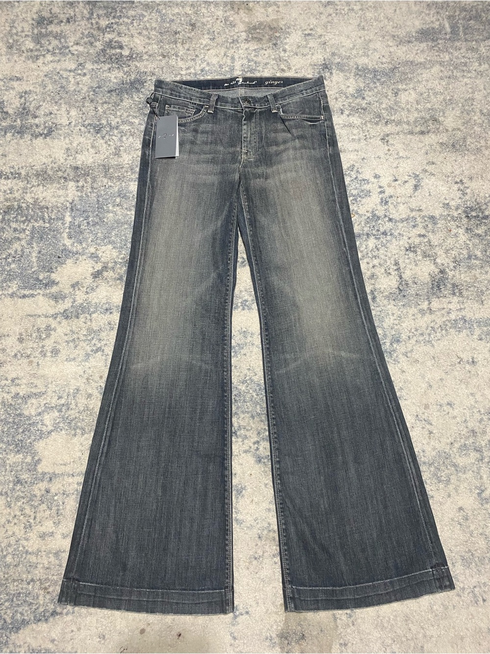 7 For All Mankind Ginger Flare Jeans Size 29 NWT Dark Wash Y2K